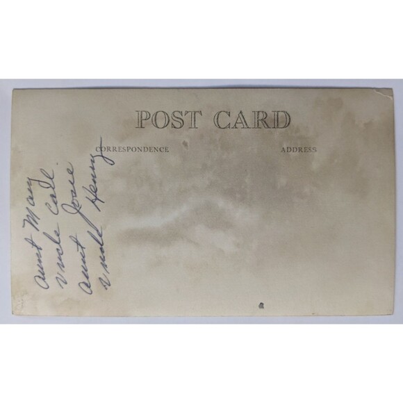 Tourist Group at Plymouth Rock Portico Massachusetts Souvenir RPPC c1920s-30s - Picture 2 of 2